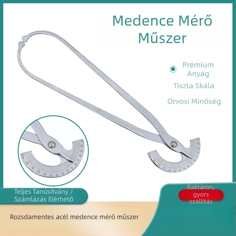 Medence-mérő tolókalapács, 0-25 és 0-50 tartomány, rozsdamentes acél, belső és külső átmérő