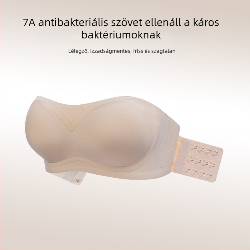 Női strapless push-up melltartó, láthatatlan, csúszásmentes csőtop kialakítás, drót nélküli, kényelmes