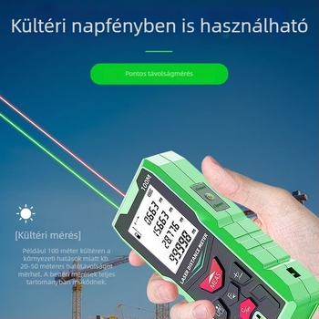 Duál lézeres zöld fényű kültéri lézeres távolságmérő, magas precíz infravörös elektronikus vonalzó, kézben tartható