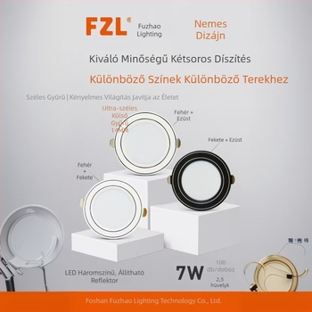 Fuzhao 2,5 hüvelykes beépíthető LED-downlight háromszínű dimmeléssel, melegfehér 3000K, alumíniumház, 75 mm nyílás, nappali mennyezeti lámpa