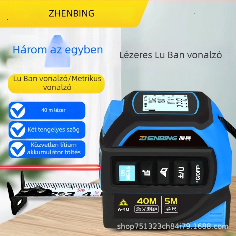 Zhenbing Luban lézeres mérőszalag, kézi távolságmérő – nagy pontosságú infravörös digitális vonalzó