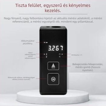 Beltéri lézeres távolságmérő, nagy pontosságú infravörös távolságmérés, elektronikus vonalzó