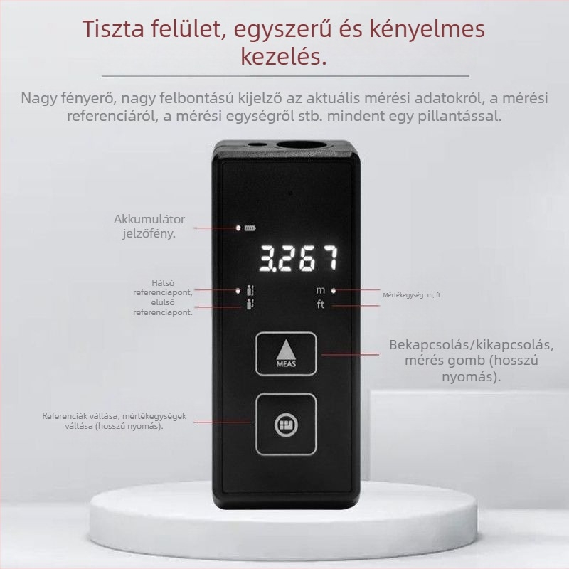 Beltéri lézeres távolságmérő, nagy pontosságú infravörös távolságmérés, elektronikus vonalzó