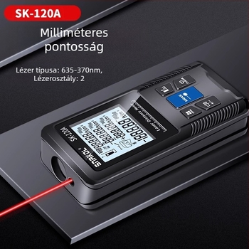 Láseres távolságmérő, nagy pontosságú, kézi, digitális infravörös mérő SK120A