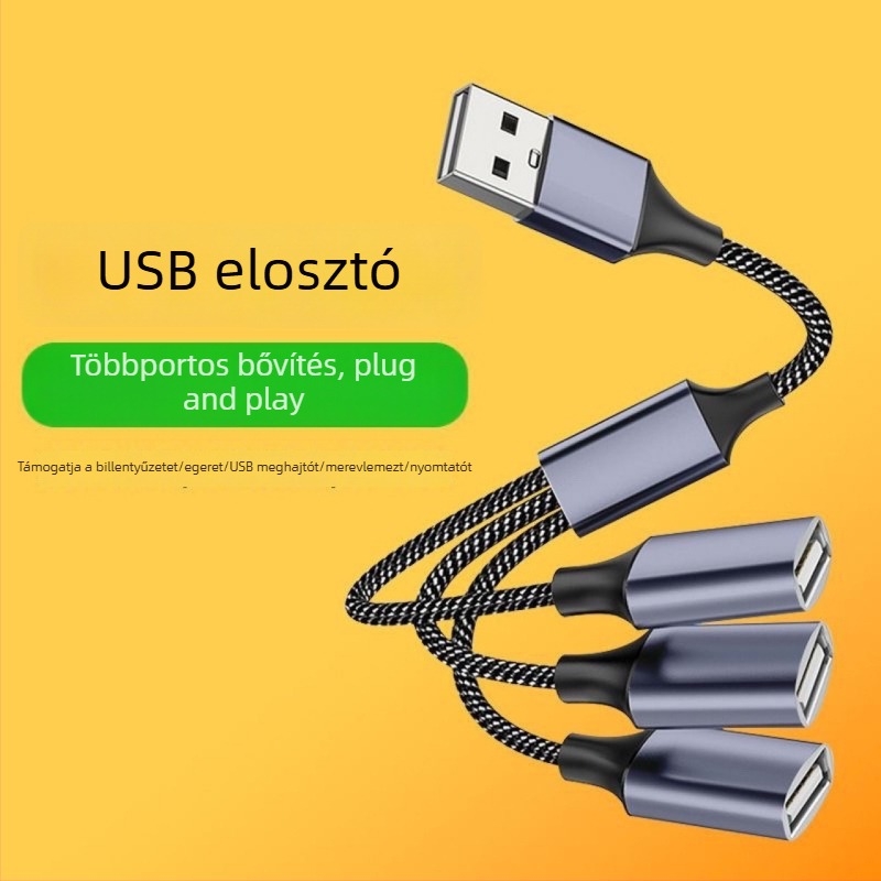 Type-C USB hub, 3-portos USB 2.0 adapter telefonok és számítógépek számára