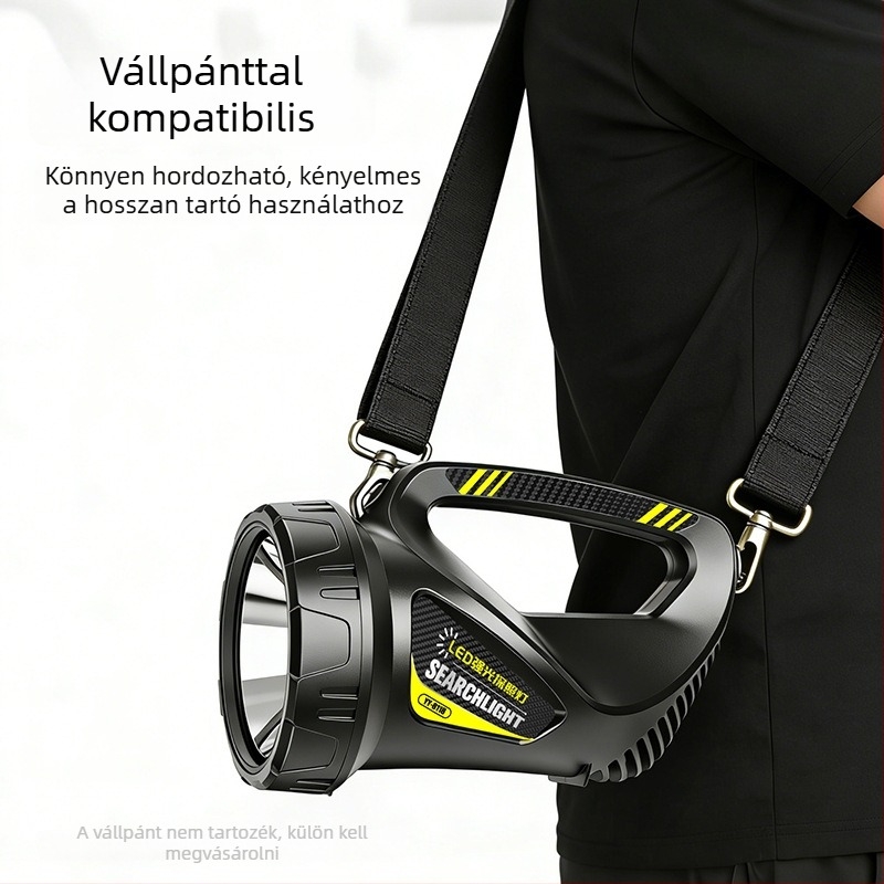 Új modell kézi zseblámpa, ultra‑fényes fénysugár, hosszú hatótávolság kültéri használatra, 20W, 4800mAh, ABS műanyag