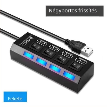 4-portos USB 2.0 hub független kapcsolókkal