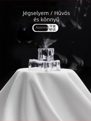 Férfi jégselyem ujjatlan nyári felső – hűsítő, vékony anyag, fehér, lazán szabott, fitness felső, plusz méret