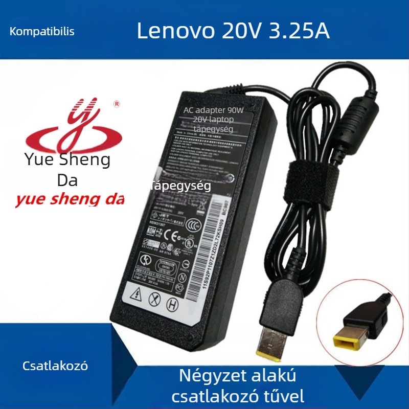 Lenovo 65W laptop töltő 20V 3.25A négyszögletes csatlakozóval