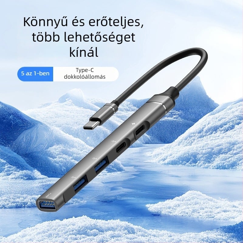 Fu xinlong USB-C Többfunkciós bővítő dokk USB 3.0 hubbal, OTG átalakító, egérhez, billentyűzethez és USB meghajtóhoz