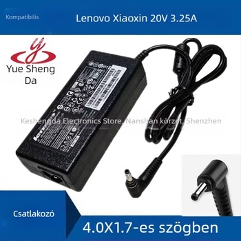 Lenovo laptop töltő 20V 3.25A, 4.0×1.7 mm csatlakozó, asztali töltő