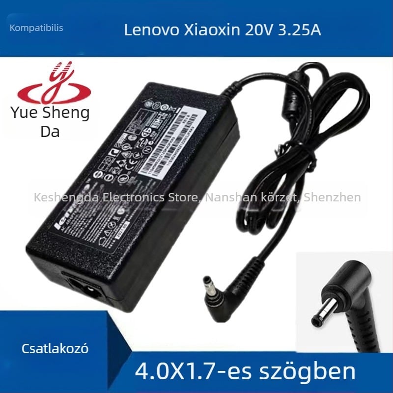 Lenovo laptop töltő 20V 3.25A, 4.0×1.7 mm csatlakozó, asztali töltő