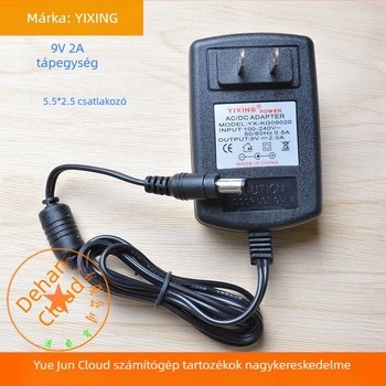 YIXING 9V2A tápegység Turtle 5,5×2,5 mm interfész