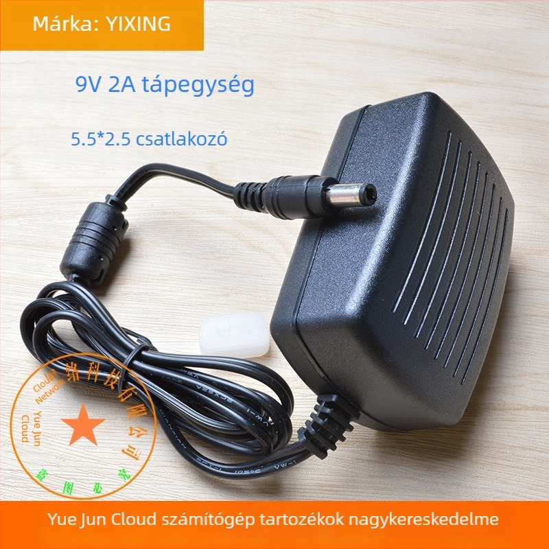 YIXING 9V2A tápegység Turtle 5,5×2,5 mm interfész