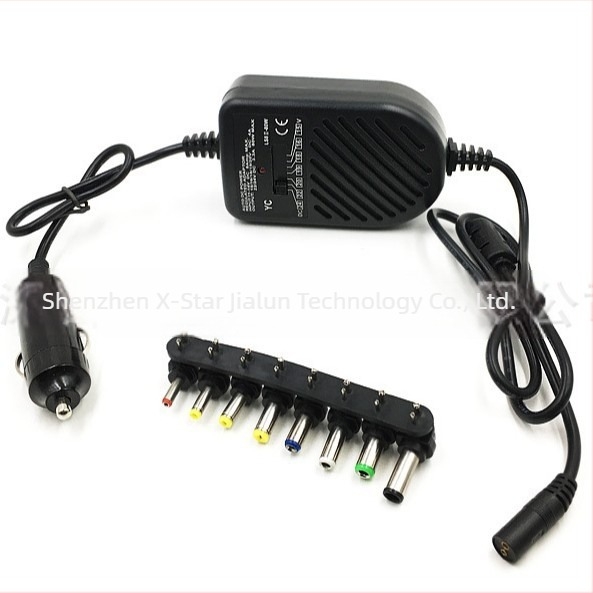 80W laptop töltőadapter, 15-24V kimenet, autós töltő, multifunkciós kapcsoló táp