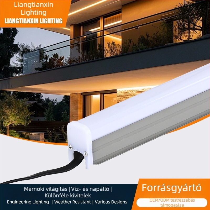 LED lineáris fény kültéri hidak és épületkontúrok megvilágítására, RGB anti‑glare