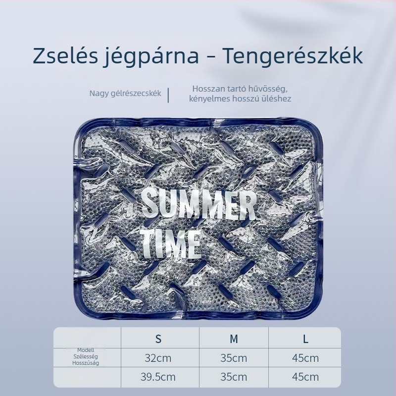 Autóüléshez nyári gél hűtő párna, egyrészes szellőző ülőpárna Ice Silk borítással és ventilátoros hűtőpárnahuzat.