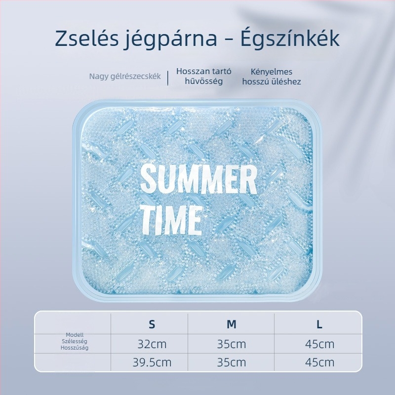 Autóüléshez nyári gél hűtő párna, egyrészes szellőző ülőpárna Ice Silk borítással és ventilátoros hűtőpárnahuzat.