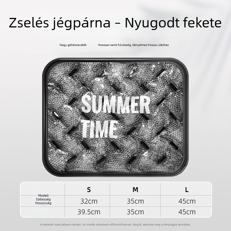 Autóüléshez nyári gél hűtő párna, egyrészes szellőző ülőpárna Ice Silk borítással és ventilátoros hűtőpárnahuzat.