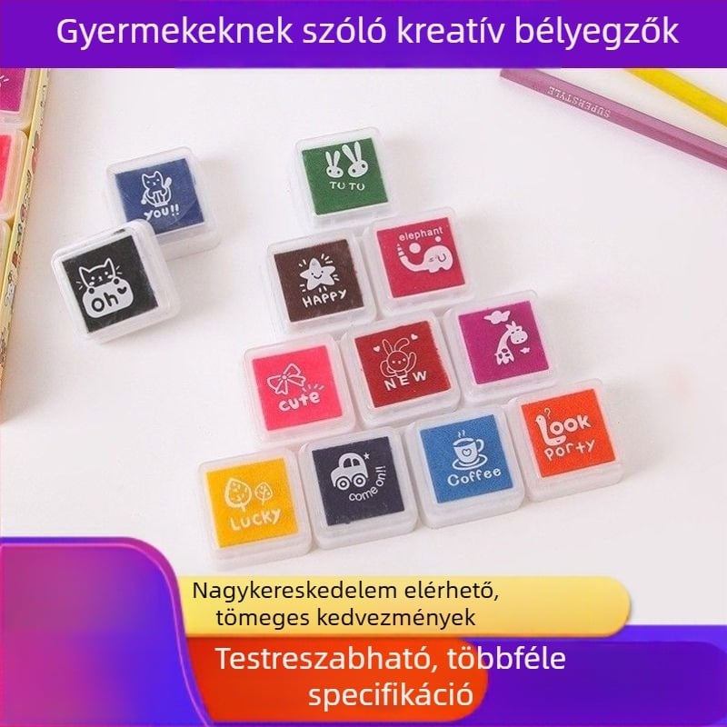 12 színű tintapatkák gyerekeknek ujjfestéshez