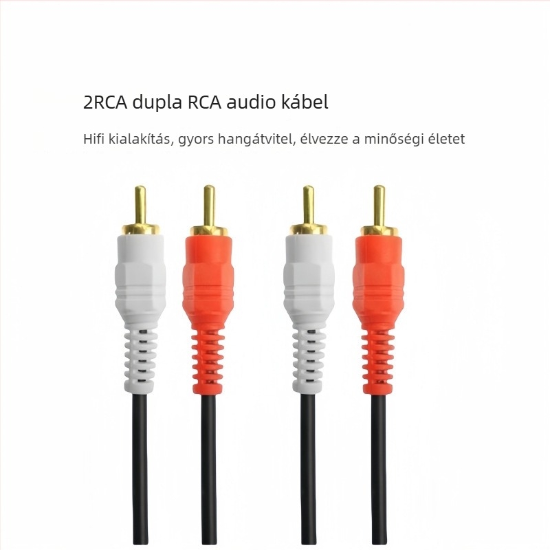 RCA audio kábel két pár az erősítőhöz, sztereó AV-kábel, 1,5 m hosszú, piros-fehér csatlakozók