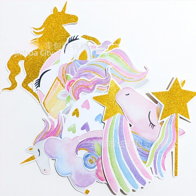 Egyszarvú születésnapi girland spirális függő dekorációkkal gyerekeknek