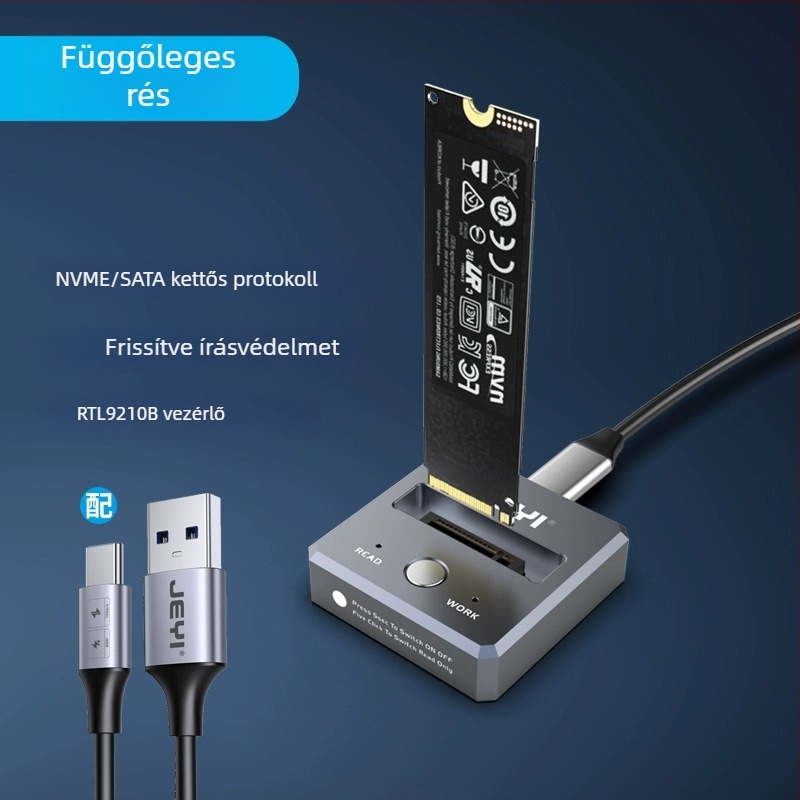 Jeyi/Jiayi M.2 NVMe/SATA SSD külső tok USB-C-vel