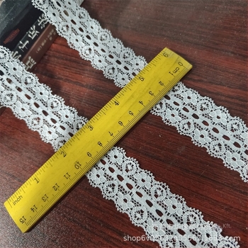 Nylon elasztikus csipke szegély, 3,2 cm széles, ruhákhoz, esküvői ruhákhoz, fehérneműkhöz és kiegészítőkhöz
