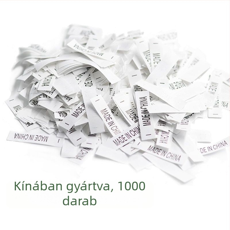 Mosó címke, kivágott méretben 3,8 × 1 cm, 5000 db/csomag