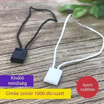 Címkedarab zsinór négyszögletes csattal – fekete, fehér és több szín
