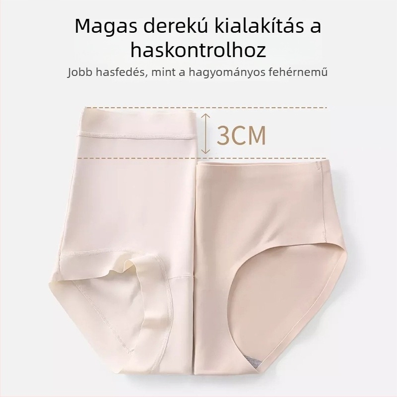 Női magas derekú jegy-selyem alsónemű, légáteresztő és antibakteriális, belső mulberry selyem bélés, meghosszabbított gusset, pocakformázó