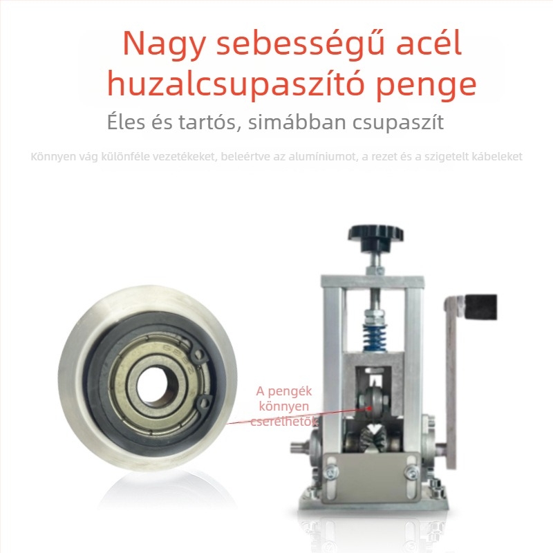 Kisméretű huzal-leválasztó gép penge, kézi/elektromos meghajtással, vágókerékkel és csapággyal, 39 mm