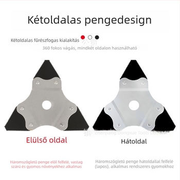 Testreszabott háromszög alakú fogazott fűnyíró penge vastított mangán acélból