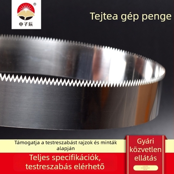 1 m hosszú rozsdamentes acél fogazott penge záró- és csomagológépekhez, hajlítható filmvágó penge
