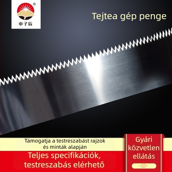 1 m hosszú rozsdamentes acél fogazott penge záró- és csomagológépekhez, hajlítható filmvágó penge