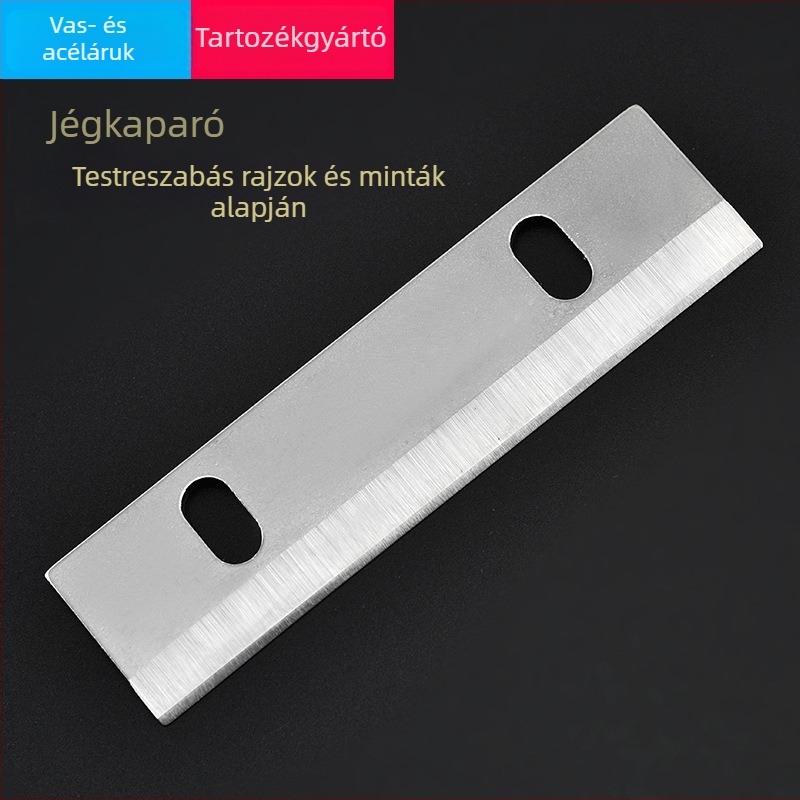 Rozsdamentes acélból készült hosszú penge élelmiszeripari gépekhez, jégkaparó penge, igény szerint a rajz alapján, gépalkatrész
