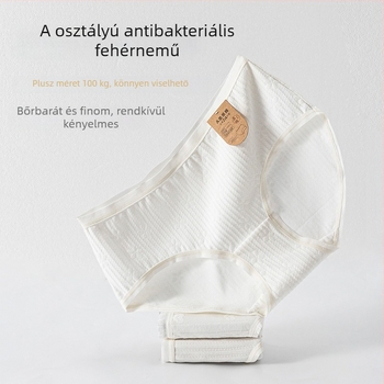 Fehér női pamut alsónemű antibakteriális osztály A, légáteresztő, plusz méret