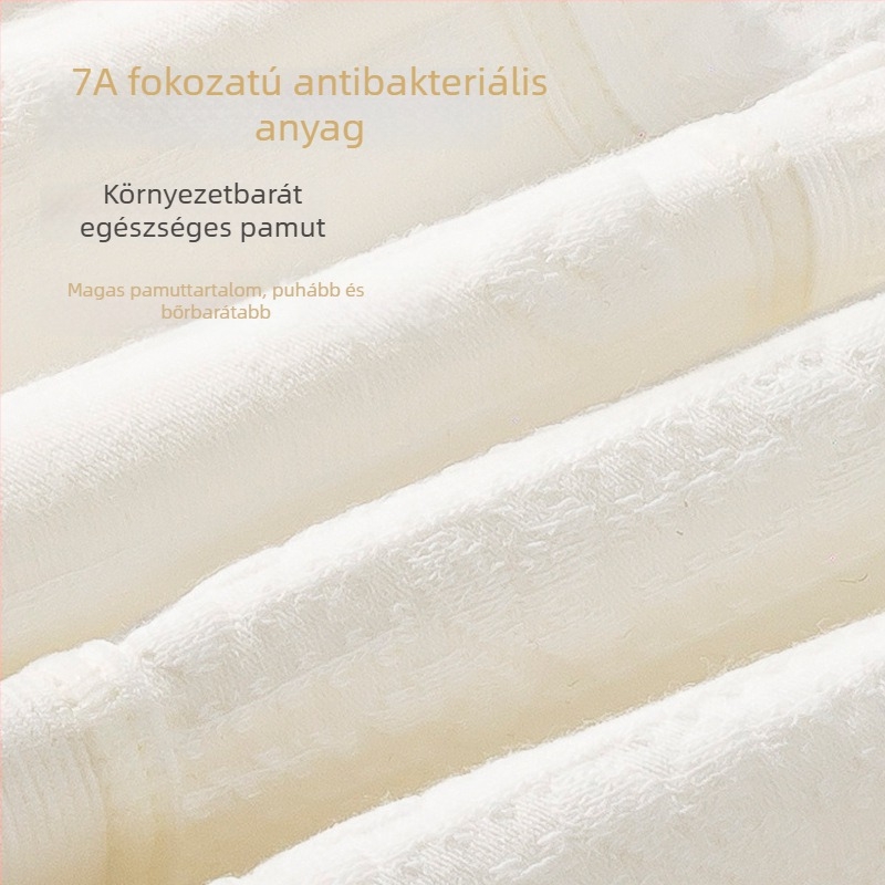 Fehér női pamut alsónemű antibakteriális osztály A, légáteresztő, plusz méret