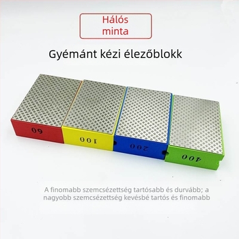 Gyémánt abrazív kézi polírozó eszköz csempék éleinek finiseléséhez és üveg/kő lemezek csiszolásához