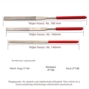 Formázáshoz gyémántbevonatú sík reszelő készlet, elektroplattált gyémánttal