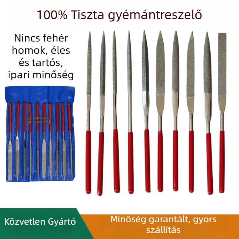 Elektroplakált gyémánt reszelő fémipari eszköz, méretek 3x140, 4x160, 5x180 mm