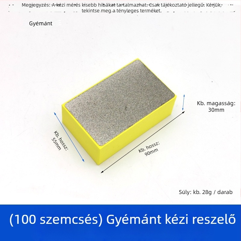 Gyémánt kézi polírozó párna a csempe éleinek befejezésére — alkalmas kerámia, márvány, üveg és kő panelokra — száraz csiszolás és polírozás eszköz