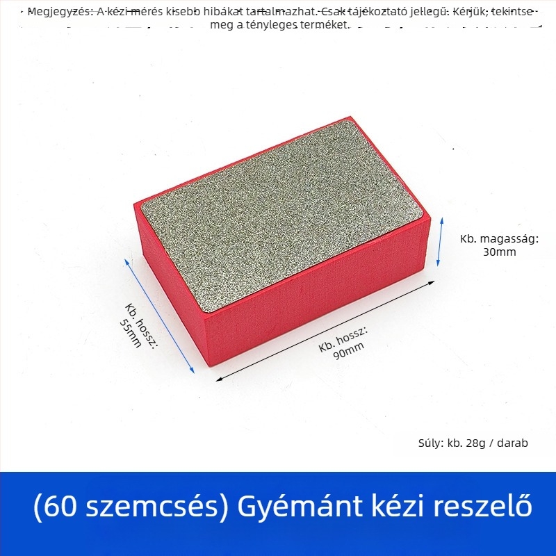 Gyémánt kézi polírozó párna a csempe éleinek befejezésére — alkalmas kerámia, márvány, üveg és kő panelokra — száraz csiszolás és polírozás eszköz