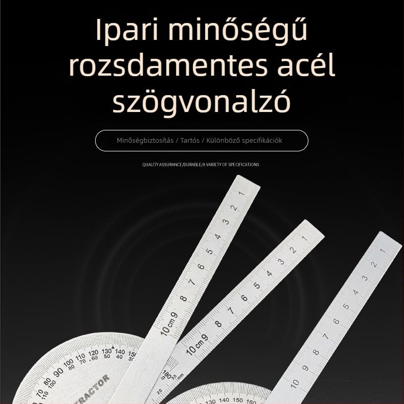 Magas precíziójú szögmérő dupla karral, rozsdamentes acélból, multifunkcionális ipari mérőeszköz