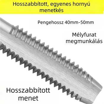 Vinda egyenes barázdás meghosszabbított menetes csavaró mély lyukakhoz – vágóé 40 mm, foghossz 50 mm