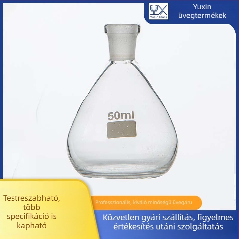 Üvegpiknometér, 5 ml, különböző méretek, rajz alapján testreszabható