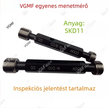 55° ISO csőmenet mérőeszközök készlet: G1/16, G1/8, 1/4, 3/8, G1/2, 3/4 — gyűrűmérő, dugómérő és Go/No-Go mérőkészlet