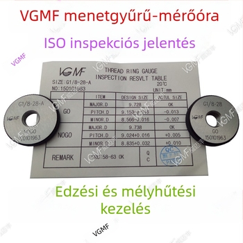 55° ISO csőmenet mérőeszközök készlet: G1/16, G1/8, 1/4, 3/8, G1/2, 3/4 — gyűrűmérő, dugómérő és Go/No-Go mérőkészlet