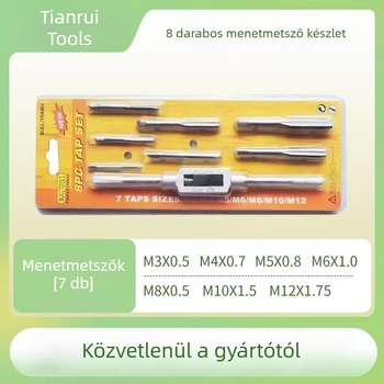 8 részes menetkivágó készlet fémmegmunkáláshoz
