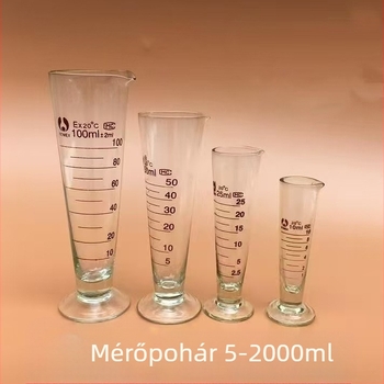 Üveg mérőhenger kémiai kísérletekhez, 10–1000 ml, nagy kapacitás, átlátszó konusos mérőedény